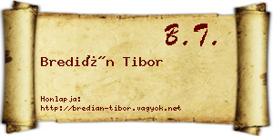 Bredián Tibor névjegykártya