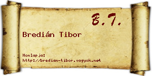 Bredián Tibor névjegykártya